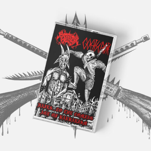 Pillagery-Goatscrote - Tape MockUp Pillagery / GoatScrote - "Hails... To The Coming Age Of Barbarism" Split Tape