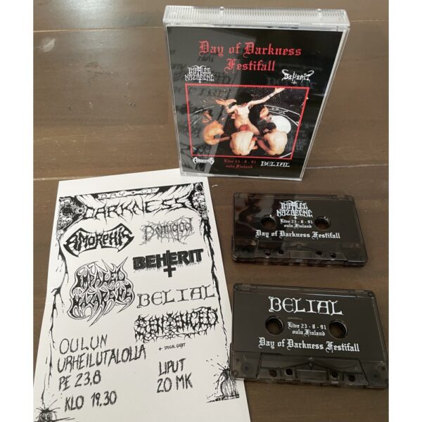 day-of-darkness-beherit-impaled-nazarene-belial-amorphis-2-x-tape-box (1) Beherit / Impaled Nazarene / Belial / Amorphis - "Day Of Darkness Festifall 91" Double tape Boxset